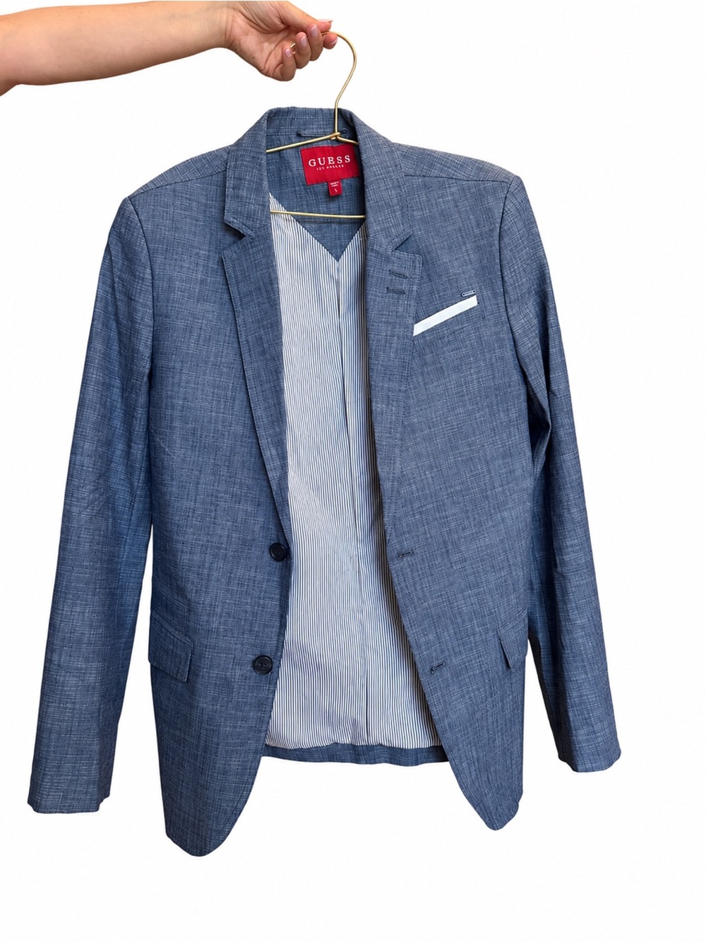 GUESS Men’s Light Blue Heathered Sport Coat